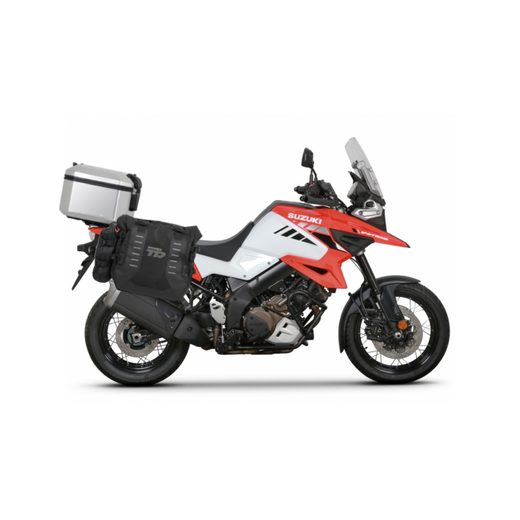 KOMPLETNÍ SADA BOČNÍCH ADVENTURE BRAŠEN SHAD TERRA TR40 A HLINÍKOVÉHO 55L VRCHNÍHO KUFRU, VČETNĚ MONTÁŽNÍ SADY SHAD SUZUKI DL 1000 V-STROM/ DL 1050 V-STROM