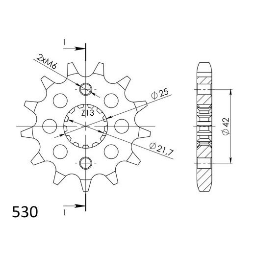 ŘETĚZOVÉ KOLEČKO SUPERSPROX CST-513:13 13 ZUBŮ, 530