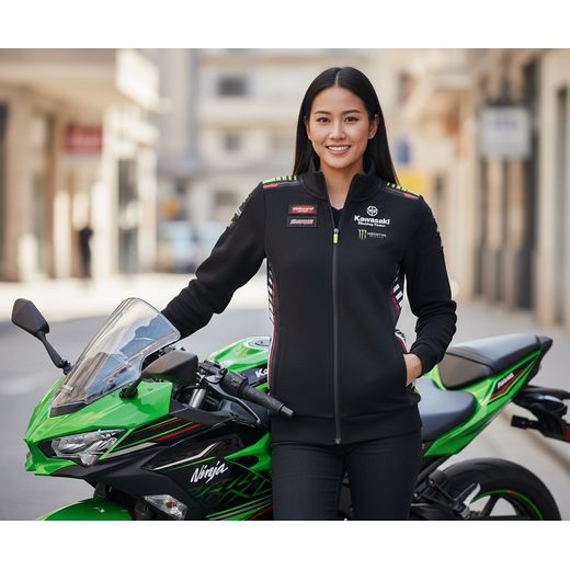 DÁMSKÁ MIKINA KAWASAKI RACING TEAM WSBK 2022 - ČERNÁ - MIKINY - NA MOTORKÁŘE