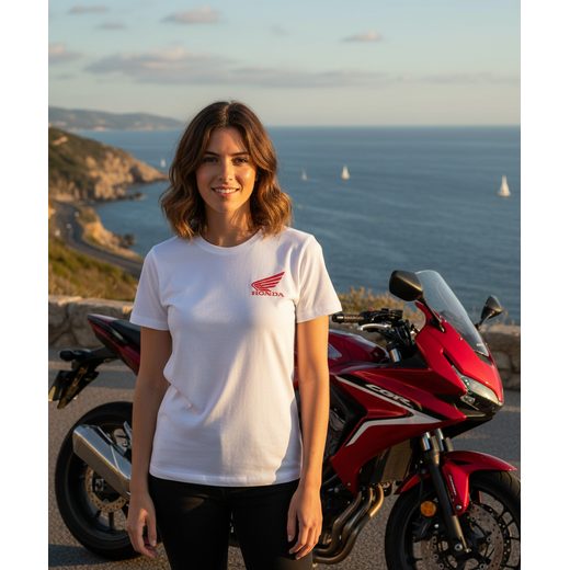 HONDA DÁMSKÉ TRIČKO CORE - BÍLÁ - DÁRKY PRO FANOUŠKY HONDA - NA MOTORKÁŘE