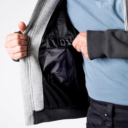 MOTO MIKINA IXS RAPID 1.0 AIRBAG READY – COOL GREY/DARK GREY S KOMPLETNÍ SADOU CHRÁNIČŮ - MIKINY - NA MOTORKÁŘE