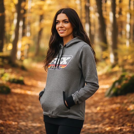 DÁMSKÁ MIKINA FOX RETRO FOX PO HDY - ŠEDÁ - MIKINY - NA MOTORKÁŘE