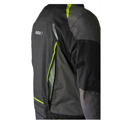 PÁNSKÁ TŘÍVRSTVÁ TEXTILNÍ MOTO BUNDA MBW LUCAS YELLOW ČERNO-ŠEDO-ŽLUTÁ PÁNSKÁ - TEXTILNÍ BUNDY - NA MOTORKÁŘE
