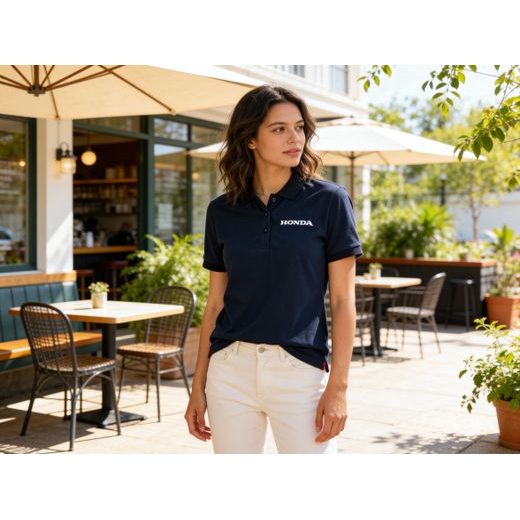 HONDA DÁMSKÉ PADDOCK POLO TRIČKO - MODRÁ - TRIČKA - NA MOTORKÁŘE