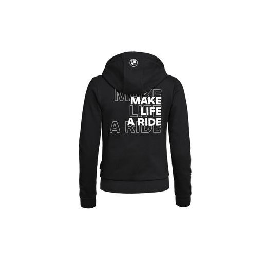 DÁMSKÁ MIKINA NA ZIP BMW „MAKE LIFE A RIDE“ - ČERNÁ - MIKINY - NA MOTORKÁŘE