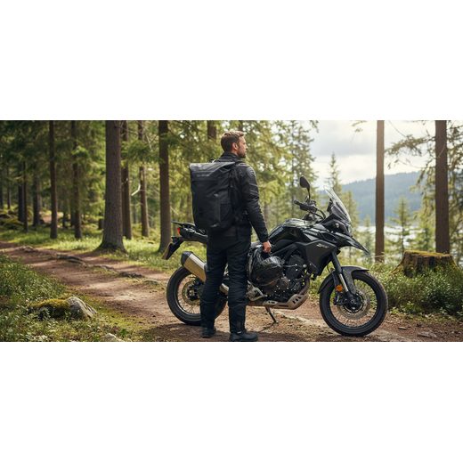 VODOTĚSNÝ BATOH OXFORD AQUA B-25 - ČERNÝ, OBJEM 25 L - BATOHY - NA MOTORKÁŘE