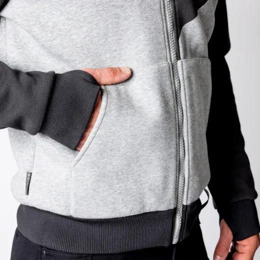 MOTO MIKINA IXS RAPID 1.0 AIRBAG READY – COOL GREY/DARK GREY S KOMPLETNÍ SADOU CHRÁNIČŮ - MIKINY - NA MOTORKÁŘE