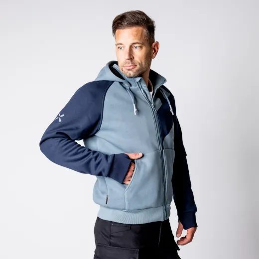 MOTO MIKINA IXS RAPID 1.0 AIRBAG READY – DARK BLUE/GREY S KOMPLETNÍ SADOU CHRÁNIČŮ - MIKINY - NA MOTORKÁŘE