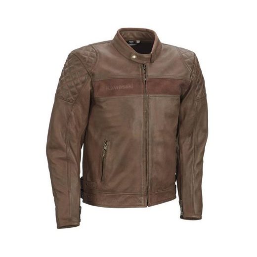 PÁNSKÁ KOŽENÁ BUNDA KAWASAKI LONDON - HNĚDÁ - KOŽENÉ BUNDY - NA MOTORKÁŘE