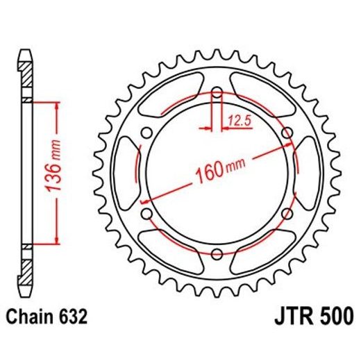 JT ŘETĚZOVÁ ROZETA JT JTR 500-41 41 ZUBŮ, 632