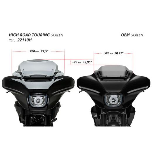 PLEXI ŠTÍT PUIG HIGH-ROAD TOURING 22110F TMAVÁ KOUŘOVÁ - PLEXI ŠTÍTY - NA MOTORKU