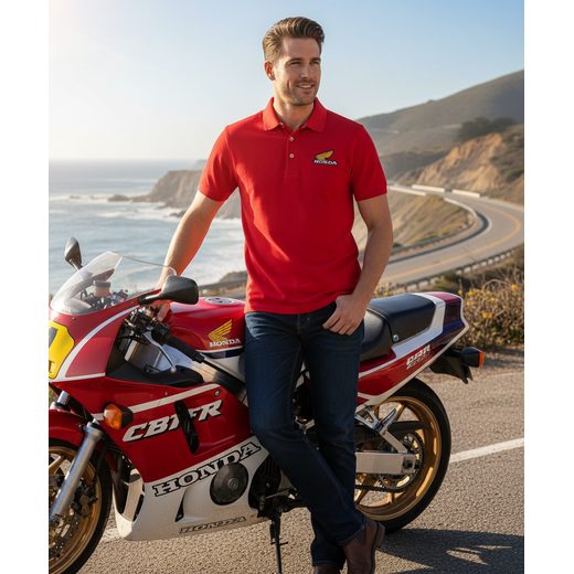 HONDA POLO TRIKO RACING VINTAGE 23 RED - DÁRKY PRO FANOUŠKY HONDA - NA MOTORKÁŘE