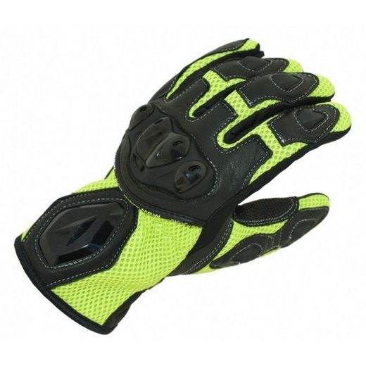 LETNÍ KOMBINOVANÉ RUKAVICE MBW TYLOR - ČERNO-ŽLUTÉ - TEXTILNÍ RUKAVICE - NA MOTORKÁŘE