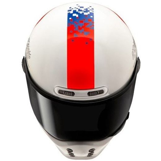 HJC PŘILBA V10 FABIO QUARTARARO 20 RETRO MC21 - SE SLUNEČNÍ CLONOU - NA MOTORKÁŘE