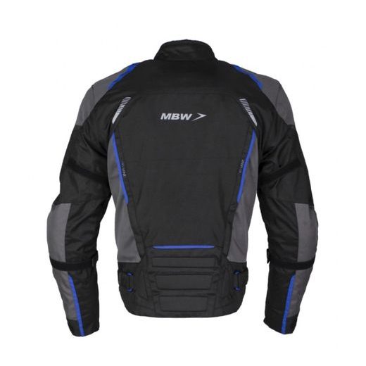 PÁNSKÁ TŘÍVRSTVÁ TEXTILNÍ BUNDA MBW LUCAS BLUE ČERNO-ŠEDO-MODRÁ PÁNSKÁ - TEXTILNÍ BUNDY - NA MOTORKÁŘE