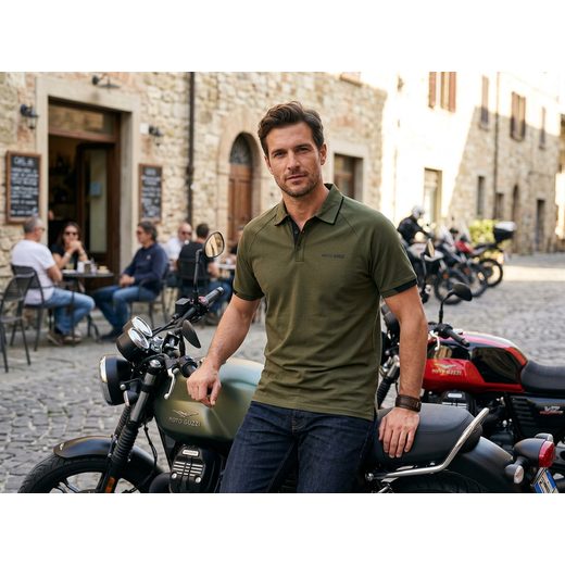MG ESSENTIAL POLO MAN - ZELENÁ - DÁRKY PRO FANOUŠKY MOTO GUZZI - NA MOTORKÁŘE