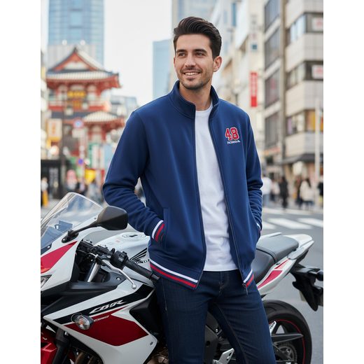 HONDA MIKINA TOKYO CARDIGAN 23 ZIP NAVY - DÁRKY PRO FANOUŠKY HONDA - NA MOTORKÁŘE
