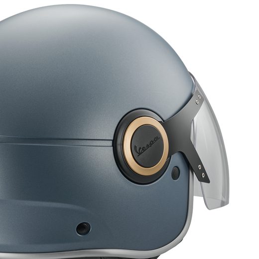 HELMA VESPA OFFICINA 8 - MODRÁ/ZLATÁ - HELMY NA SKÚTR - NA MOTORKÁŘE