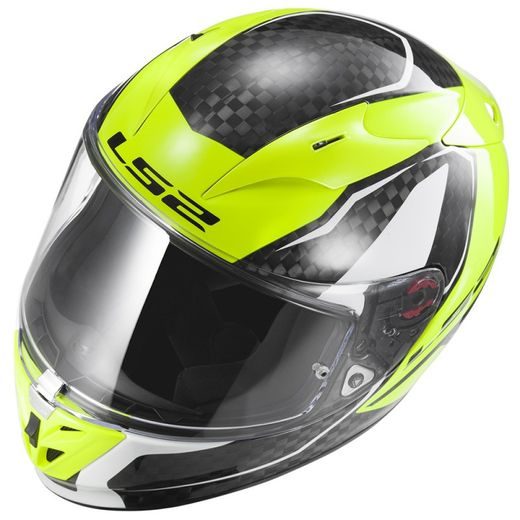 HELMA NA MOTORKU LS2 FF323 ARROW C FURY CARBON, HI-VIS YELLOW - BEZ SLUNEČNÍ CLONY - NA MOTORKÁŘE