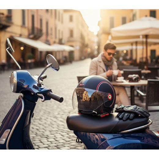 HELMA VESPA MODERNIST MIDNIGHT BLUE - HELMY NA SKÚTR - NA MOTORKÁŘE