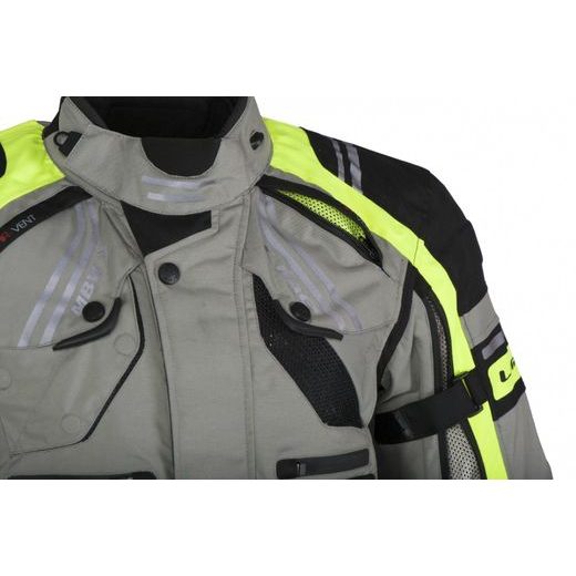 PÁNSKÁ TEXTILNÍ TŘÍVRSTVÁ MOTO BUNDA MBW BUCK - ČERNO-ŠEDO-ŽLUTÁ - TEXTILNÍ BUNDY - NA MOTORKÁŘE