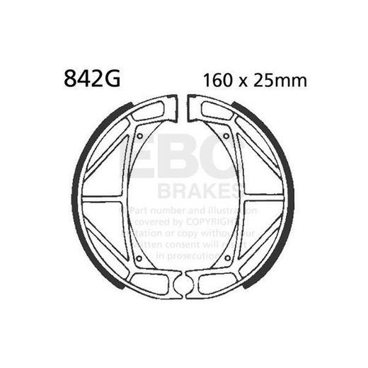 SADA BRZDOVÝCH ČELISTÍ EBC 842G DRÁŽKOVANÝ