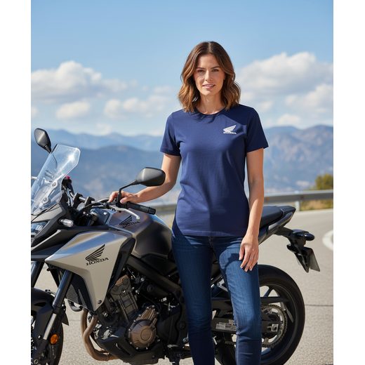 HONDA DÁMSKÉ TRIČKO CORE - MODRÉ - DÁRKY PRO FANOUŠKY HONDA - NA MOTORKÁŘE