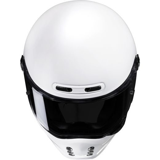 HJC PŘILBA V10 SOLID WHITE - BEZ SLUNEČNÍ CLONY - NA MOTORKÁŘE