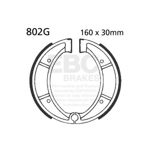 SADA BRZDOVÝCH ČELISTÍ EBC 802G DRÁŽKOVANÝ