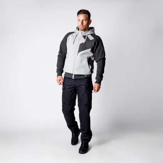 MOTO MIKINA IXS RAPID 1.0 AIRBAG READY – COOL GREY/DARK GREY S KOMPLETNÍ SADOU CHRÁNIČŮ - MIKINY - NA MOTORKÁŘE