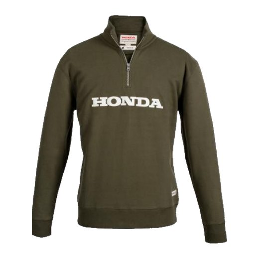 HONDA MIKINA 1/4 ZIP CLASSICAL HERITAGE - OLIVOVÁ 2026 - VOLNÝ ČAS - NA MOTORKÁŘE