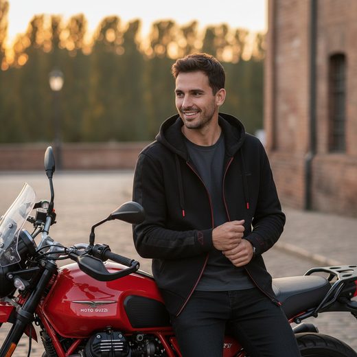 MIKINA MOTO GUZZI TT - ČERNÁ - MIKINY - NA MOTORKÁŘE