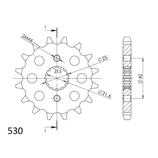 ŘETĚZOVÉ KOLEČKO SUPERSPROX CST-519:16 16 ZUBŮ, 530