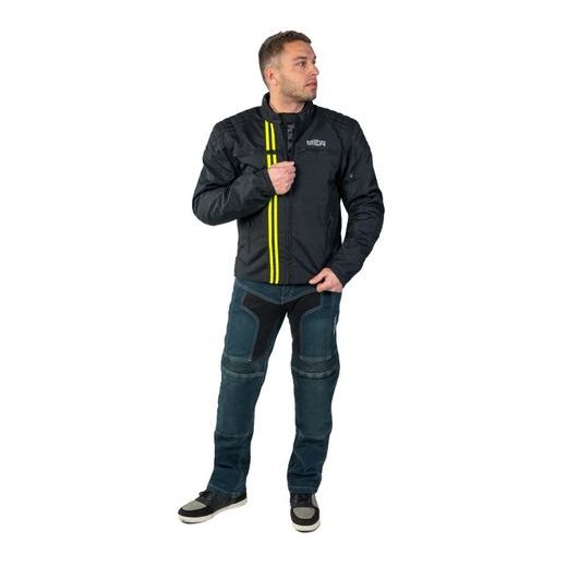 PÁNSKÁ TŘÍVRSTVÁ TEXTILNÍ MOTO BUNDA MBW JEREMY - FLO ŽLUTÁ - TEXTILNÍ BUNDY - NA MOTORKÁŘE