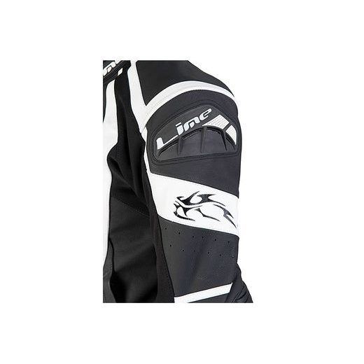 KOŽENÁ SPORTOVNÍ BUNDA MBW THORN ČERNOBÍLÁ PÁNSKÁ - KOŽENÉ BUNDY - NA MOTORKÁŘE