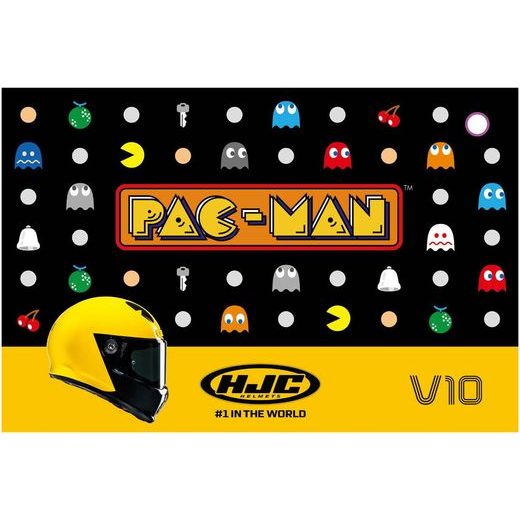 HJC PŘILBA V10 PAC-MAN BANDAI NAMCO - SE SLUNEČNÍ CLONOU - NA MOTORKÁŘE