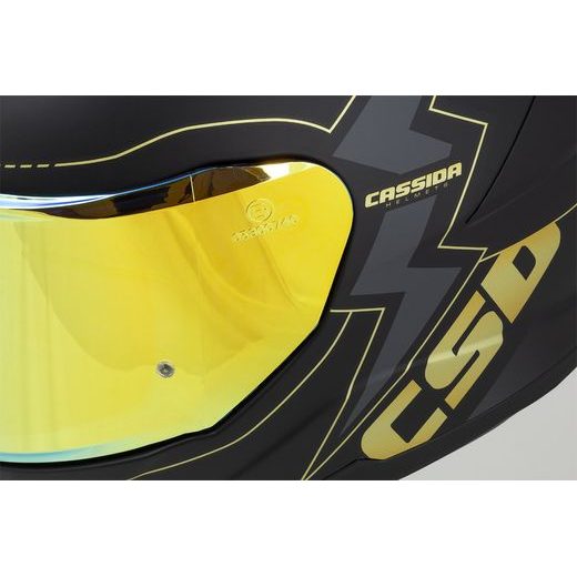 INTEGRÁLNÍ PŘILBA CASSIDA INTEGRAL GT 2.1 - ČERNÁ MATNÁ, ZLATÁ - SE SLUNEČNÍ CLONOU - NA MOTORKÁŘE