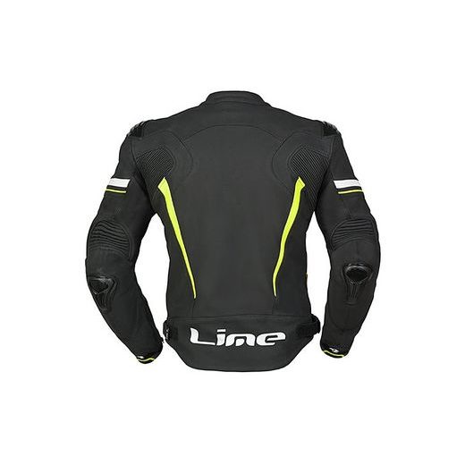 PÁNSKÁ KOŽENÁ SPORTOVNÍ BUNDA MBW JESTER ČERNO-BÍLO-ŽLUTÁ - KOŽENÉ BUNDY - NA MOTORKÁŘE