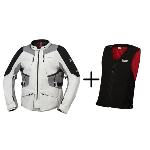 JEZDI BEZPEČNĚ S IXS - SET TOURING PRO PÁNY - SVĚTLE ŠEDÁ - JEZDI BEZPEČNĚ S IXS - NA MOTORKÁŘE