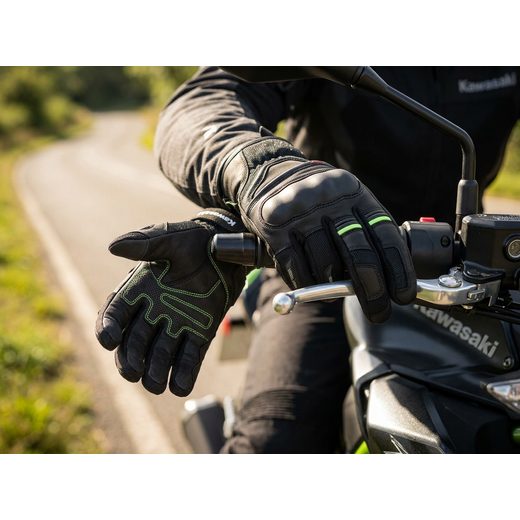 PÁNSKÉ LETNÍ RUKAVICE KAWASAKI DIJON MESH - ČERNÁ - TEXTILNÍ RUKAVICE - NA MOTORKÁŘE
