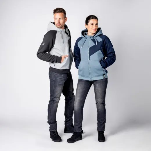 MOTO MIKINA IXS RAPID 1.0 AIRBAG READY – COOL GREY/DARK GREY S KOMPLETNÍ SADOU CHRÁNIČŮ - MIKINY - NA MOTORKÁŘE