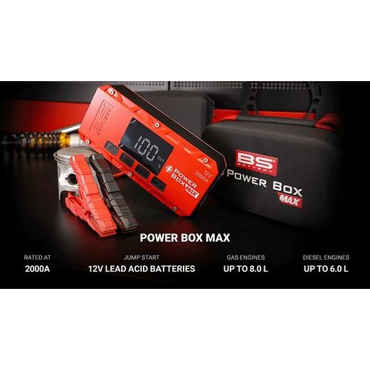 ZÁLOŽNÍ ZDROJ BS-BATTERY POWER BOX MAX PB02 - BOOSTERY BATERIÍ A KOMPRESORY - NA MOTORKU