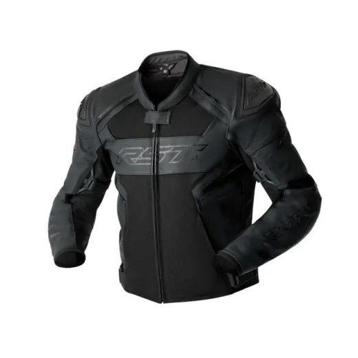 PÁNSKÁ KOŽENÁ BUNDA - RST 103606 S1 MESH D3O - ČERNÁ - KOŽENÉ BUNDY - NA MOTORKÁŘE