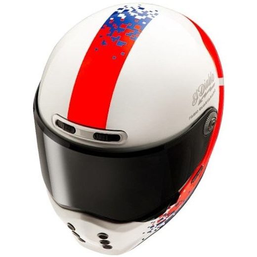 HJC PŘILBA V10 FABIO QUARTARARO 20 RETRO MC21 - SE SLUNEČNÍ CLONOU - NA MOTORKÁŘE