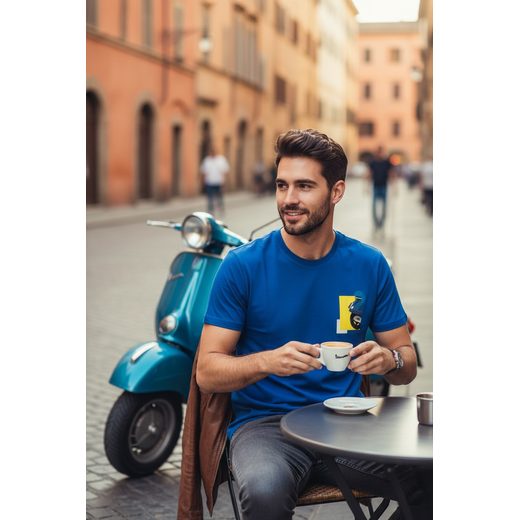 PÁNSKÉ TRIČKO VESPA HERITAGE - MODRÁ - TRIČKA - NA MOTORKÁŘE