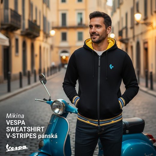 MIKINA VESPA SWEATSHIRT V-STRIPES PÁNSKÁ - MIKINY - NA MOTORKÁŘE