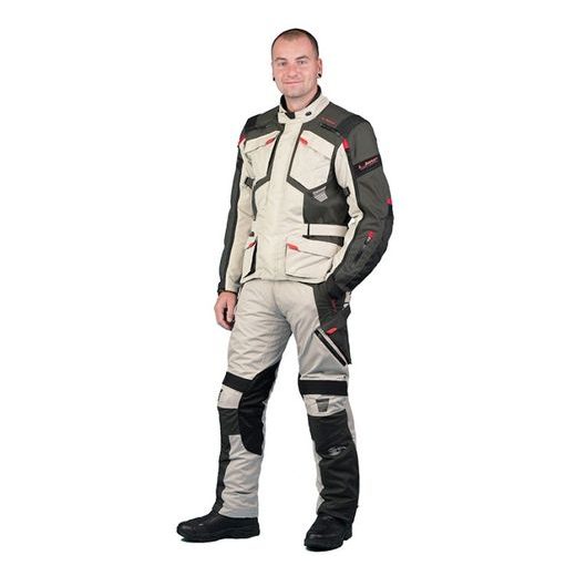 PÁNSKÁ TEXTILNÍ TŘÍVRSTVÁ BUNDA MBW GT ADVENTURE JACKET - BÉŽOVÁ - TEXTILNÍ KALHOTY - NA MOTORKÁŘE