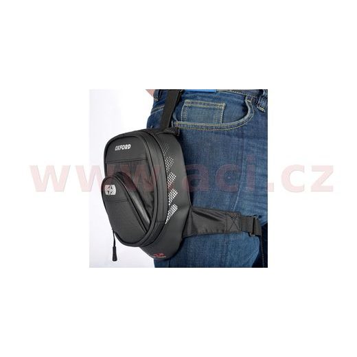 TAŠKA NA NOHU OXFORD L1R LEG BAG - ČERNÁ, 1L - TAŠKY NA NOHU - NA MOTORKU