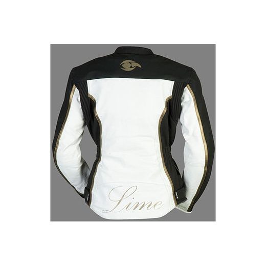 DÁMSKÁ KOŽENÁ MOTO BUNDA MBW ANITA BÍLO-ČERNO-ZLATÁ DÁMSKÁ - KOŽENÉ BUNDY - NA MOTORKÁŘE