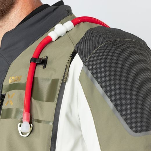 BUNDA S LAMINOVANOU MEMBRÁNOU IXS VENTURE-GTX 1.0 X2-001405 ŠEDO-OLIVOVĚ ZELENÁ - ENDURO BUNDY - NA MOTORKÁŘE